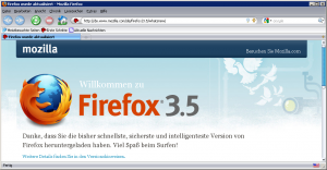 Firefox 3.5 mit Öffnet einen neuen Tab-Button